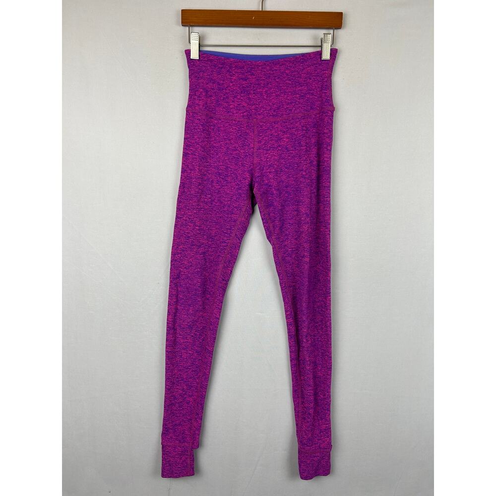 Beyond Yoga Heather Purple Leggings Heel Loops 29" Inseam SP16AW Women's Size S